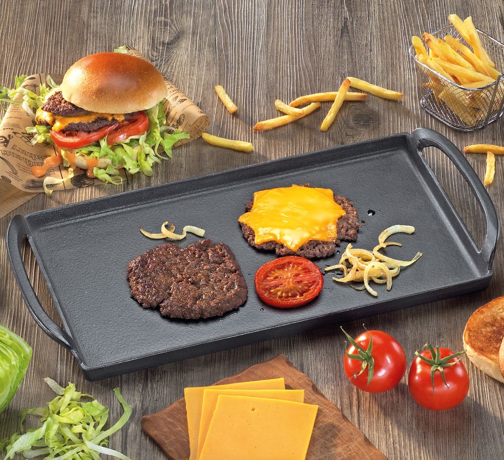 0407721038 PROVENCE PLANCHA Litinová grilovací deska černá - 38x2x23 cm hladká od Kuchenprofi (6) kvalitní